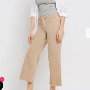 NWT VERVET Blue High Rise Wide Leg Fryed Hem Jeans size 32